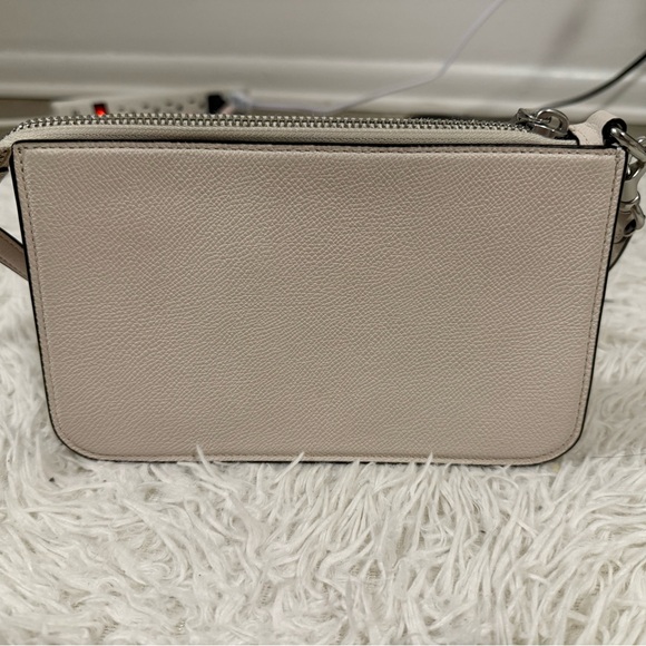 Coach Pebbled Leather Pouch Silver Tone Shoulder Bag - Picture 2 of 6